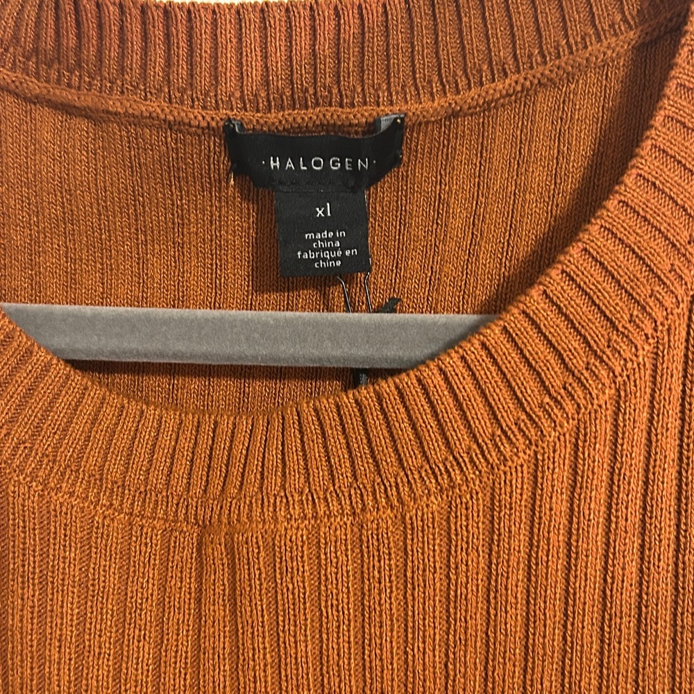Halogen Burnt Orange Ribbed Knit Top - Picture 2 of 3